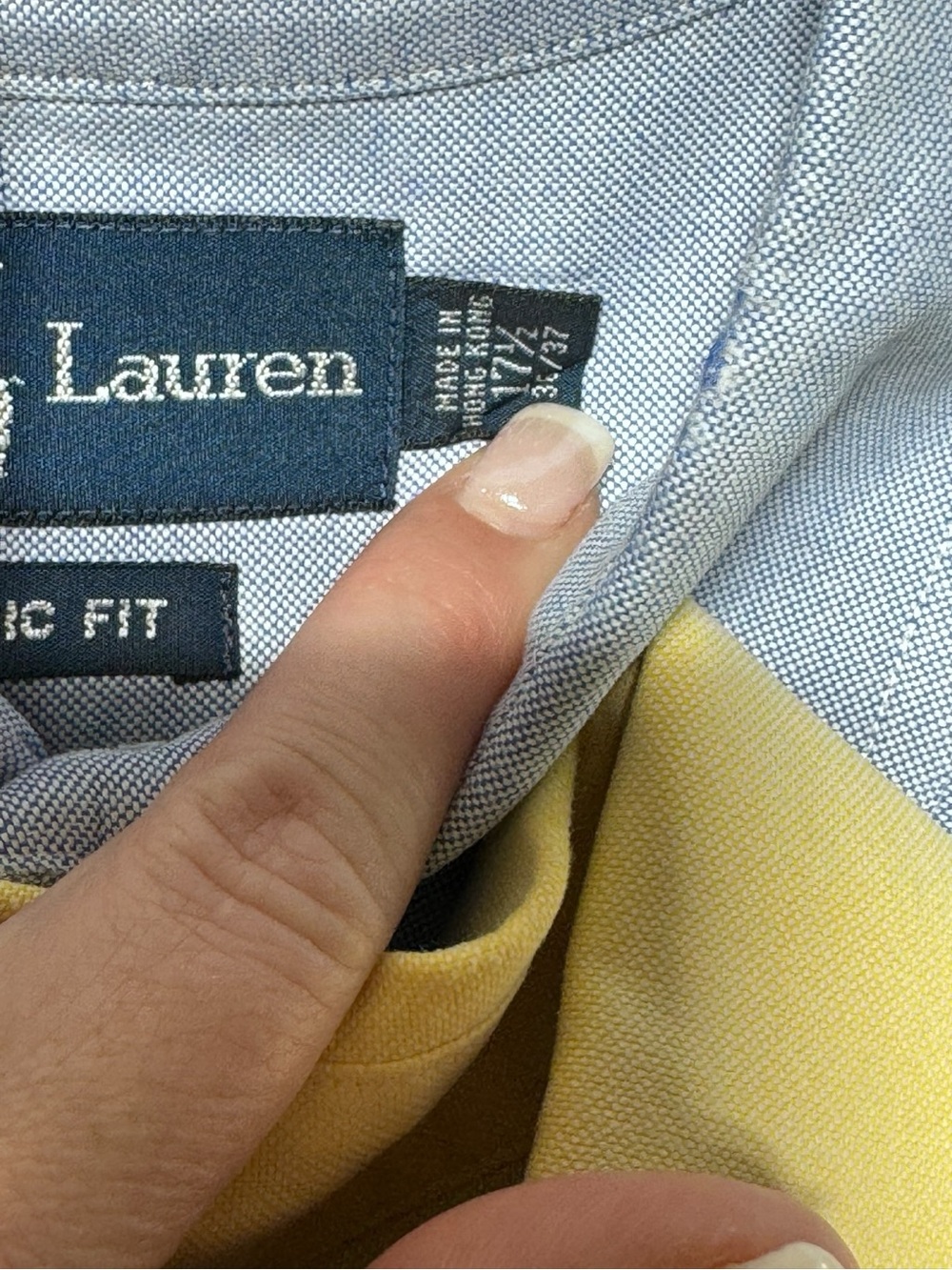 LOT OF 3 Ralph Lauren 17.5 Men's Long Sleeve Oxford Button-Down Shirts Classic - Picture 5 of 16